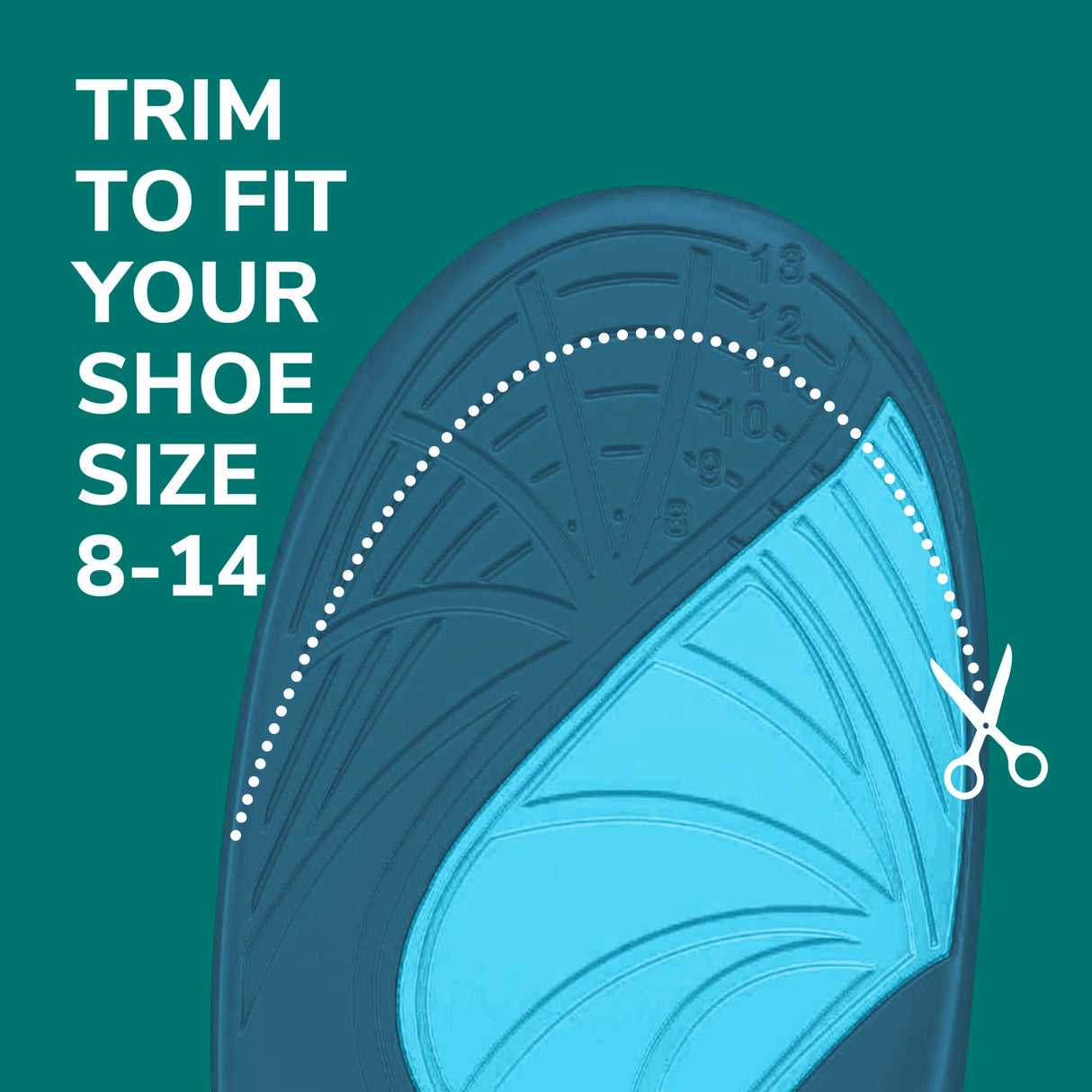 image of trim to fit men's shoe sizes 8-14