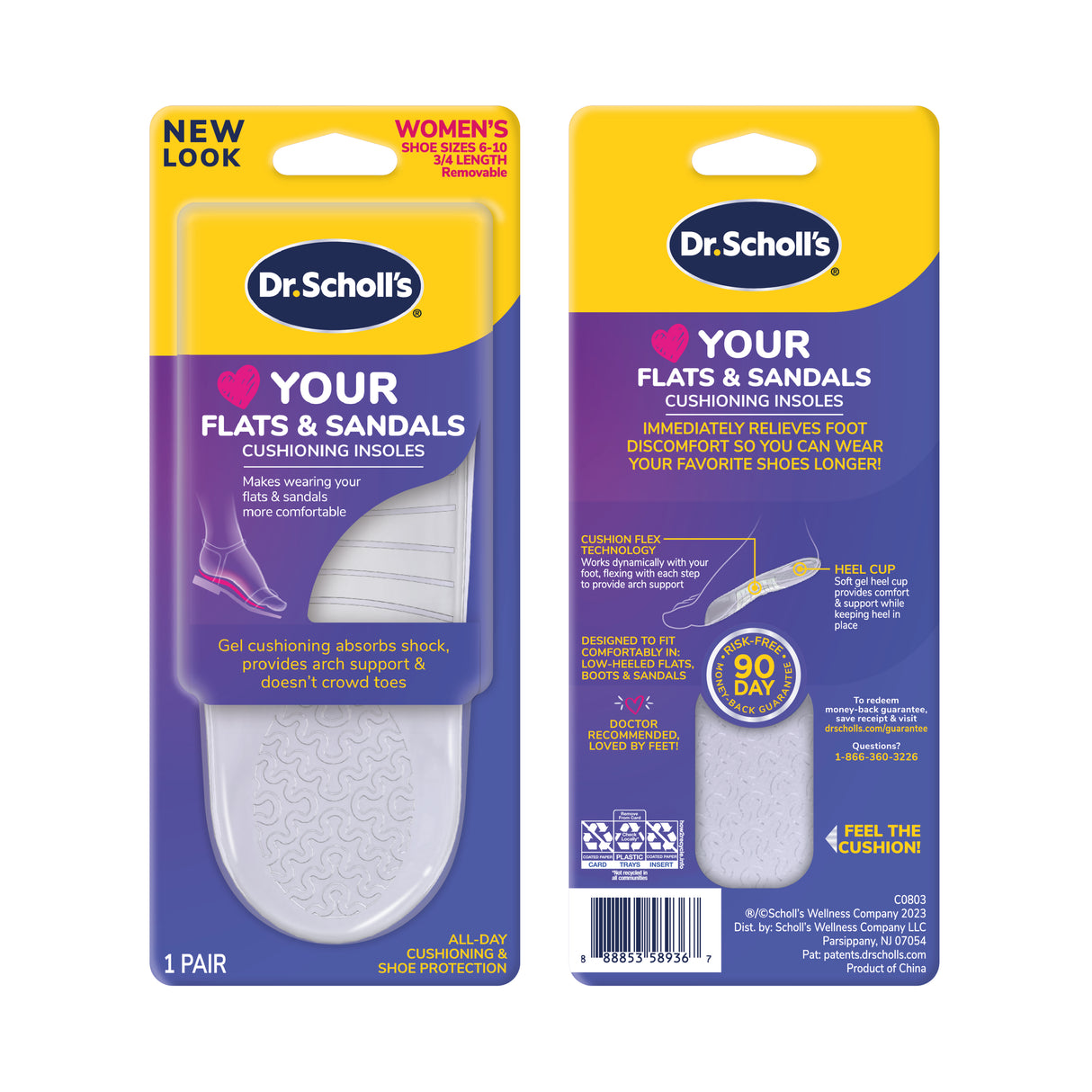 Love Your FLATS & SANDALS 3/4 Length Insoles
